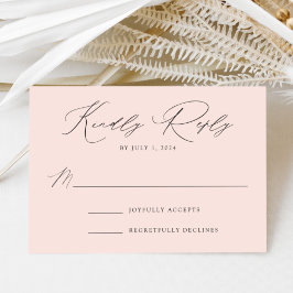 Tarjeta De Confirmación De Asistencia Boda de Elegancia Moderna Blush