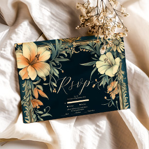 Tarjeta De Confirmación De Asistencia Boda de Elegancia Real Victoriana