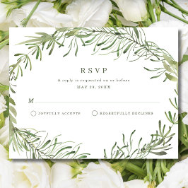 Tarjeta De Confirmación De Asistencia Boda de Elegante Vegetación Botánica