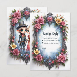 Tarjeta De Confirmación De Asistencia Boda de Elfo Caprichosa Steampunk