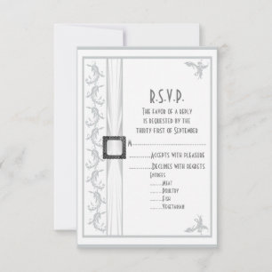 Tarjeta De Confirmación De Asistencia Boda de encaje gris claro R.S.V.P