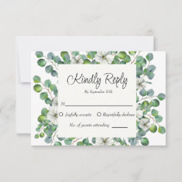 Tarjeta De Confirmación De Asistencia Boda de energía vegetal acuarela floral eucalipto