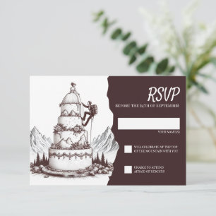 Tarjeta De Confirmación De Asistencia Boda de escaladores de pasteles
