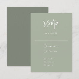 Tarjeta De Confirmación De Asistencia Boda de escritura manuscrita verde mínima