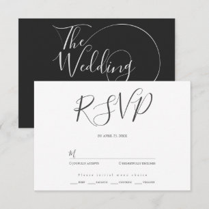 Tarjeta De Confirmación De Asistencia boda de escritura moderna minimalista de tipografí