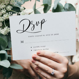 Tarjeta De Confirmación De Asistencia Boda de escritura simple y moderno
