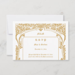 Tarjeta De Confirmación De Asistencia Boda de estilo Art Nouveau vintage