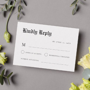 Tarjeta De Confirmación De Asistencia Boda de estilo de periódico Minimalista personaliz