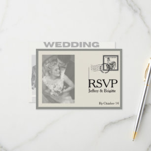 Tarjeta De Confirmación De Asistencia Boda de estilo periodístico moderno