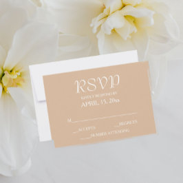 Tarjeta De Confirmación De Asistencia Boda de estilo sencillo beige
