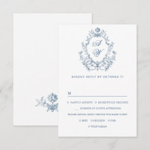 Tarjeta De Confirmación De Asistencia Boda de estilo victoriano ornamentado con gracia f