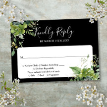 Boda de eucalipto verde negro y blanco