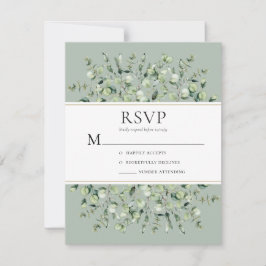 Tarjeta De Confirmación De Asistencia Boda de eucalipto verde salvia