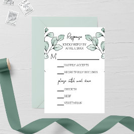 Tarjeta De Confirmación De Asistencia Boda de Eucalyptus