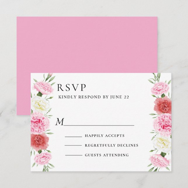 Tarjeta De Confirmación De Asistencia Boda de Eucalyptus Floral (Anverso / Reverso)