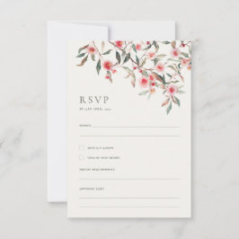 Tarjeta De Confirmación De Asistencia Boda de Eucalyptus Greenery & Pink Florals