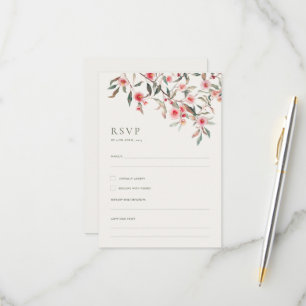 Tarjeta De Confirmación De Asistencia Boda de Eucalyptus Greenery & Pink Florals