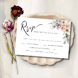 Tarjeta De Confirmación De Asistencia Boda de Eucalyptus Romántico Floral