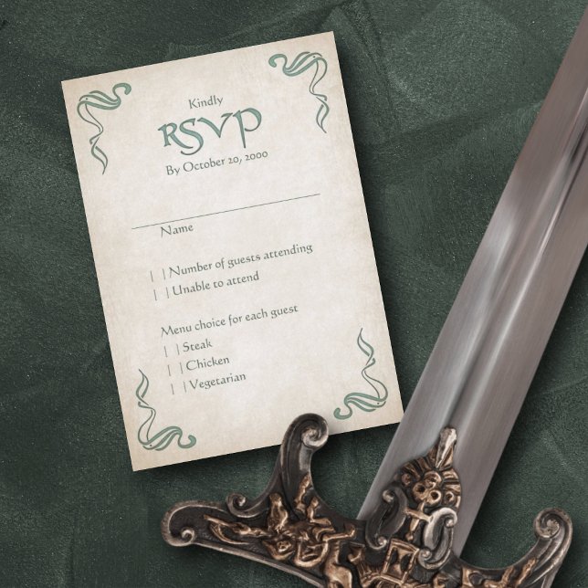 Tarjeta De Confirmación De Asistencia Boda de Fantasía de Viking Celtic (Subido por el creador)