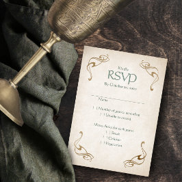 Tarjeta De Confirmación De Asistencia Boda de fantasía medieval celta