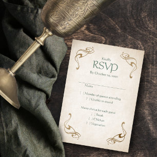 Tarjeta De Confirmación De Asistencia Boda de fantasía medieval celta