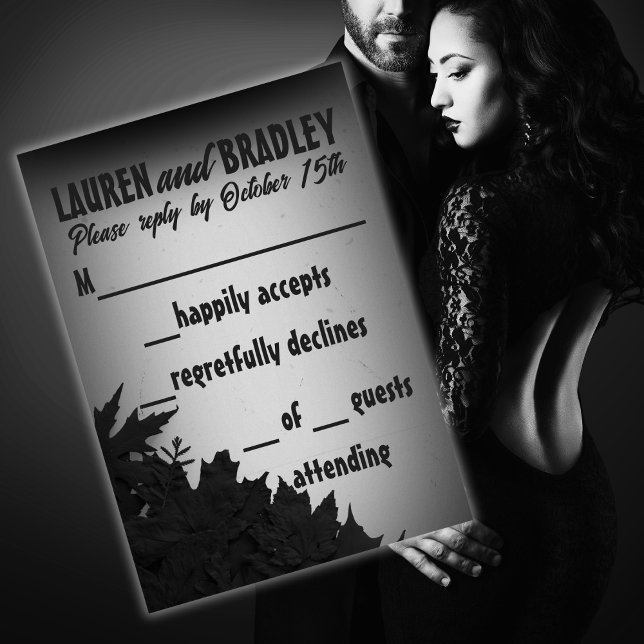 Tarjeta De Confirmación De Asistencia boda de Film Noir de los años 40 (Subido por el creador)