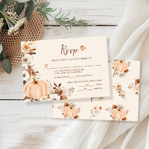 Tarjeta De Confirmación De Asistencia Boda de Flor de Calabaza de Otoño