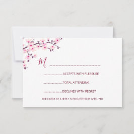 Tarjeta De Confirmación De Asistencia Boda de Flor de Cerezo