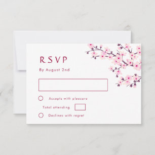 Tarjeta De Confirmación De Asistencia Boda de Flor de Cerezo