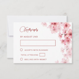 Tarjeta De Confirmación De Asistencia Boda de flor de cerezo acuarela