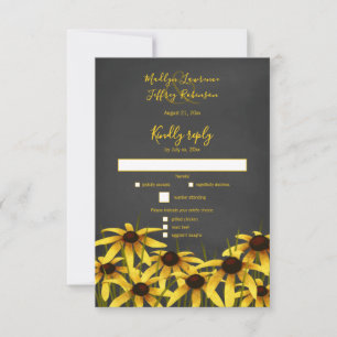 Tarjeta De Confirmación De Asistencia Boda de flor silvestre Black Eyed Susan