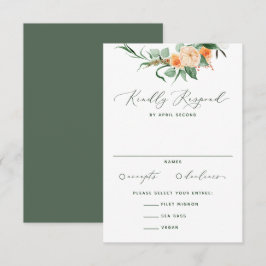 Tarjeta De Confirmación De Asistencia Boda de Floral Boho Neutral Greenery
