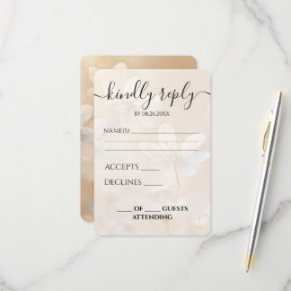 Tarjeta De Confirmación De Asistencia Boda de flores blancas sepia personalizadas