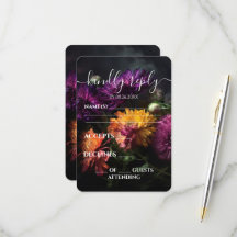 Boda de flores coloridas oscuras personalizadas