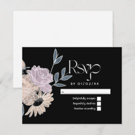 Tarjeta De Confirmación De Asistencia Boda de flores de acuarela
