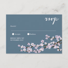 Tarjeta De Confirmación De Asistencia Boda de flores de cerezo pintadas