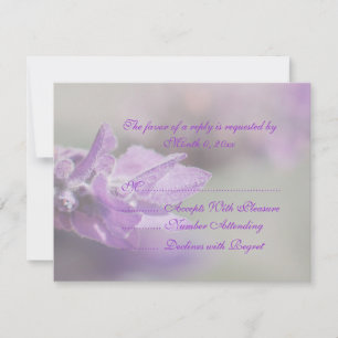 Tarjeta De Confirmación De Asistencia Boda de flores de lavanda morada Personalizar