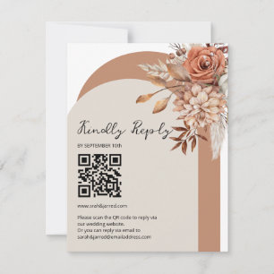 Tarjeta De Confirmación De Asistencia Boda de Flores de Otoño