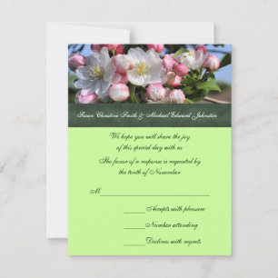 Tarjeta De Confirmación De Asistencia Boda de flores de primavera blanca