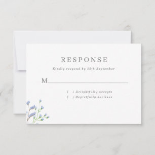 Tarjeta De Confirmación De Asistencia Boda de Flores de Regencia Azul Azul