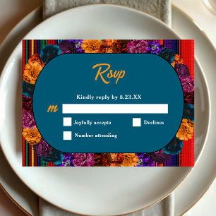 Tarjeta De Confirmación De Asistencia Boda de flores mexicanas modernas