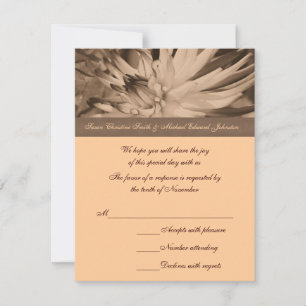 Tarjeta De Confirmación De Asistencia Boda de flores Sepia Dahlia