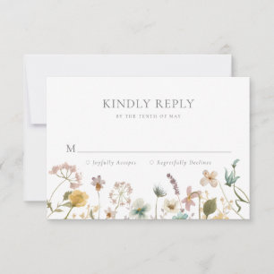 Tarjeta De Confirmación De Asistencia Boda de flores silvestres