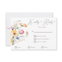 Boda de flores silvestres de pradera al acuarela