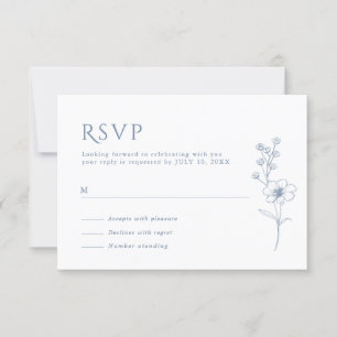 Tarjeta De Confirmación De Asistencia Boda de flores silvestres Minimalistas simples