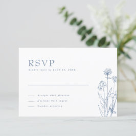 Tarjeta De Confirmación De Asistencia Boda de flores silvestres Minimalistas simples RS