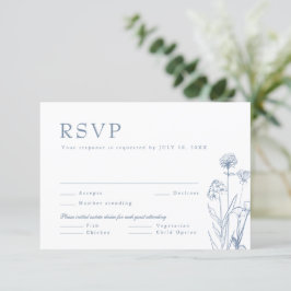 Tarjeta De Confirmación De Asistencia Boda de flores silvestres Minimalistas simples RS