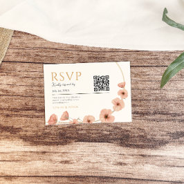 Tarjeta De Confirmación De Asistencia Boda de flores silvestres rusas rosadas de Rubor