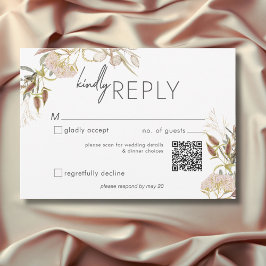 Tarjeta De Confirmación De Asistencia Boda de flores silvestres rusticas de Boho Delicat