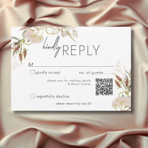 Tarjeta De Confirmación De Asistencia Boda de flores silvestres rusticas de Boho Delicat